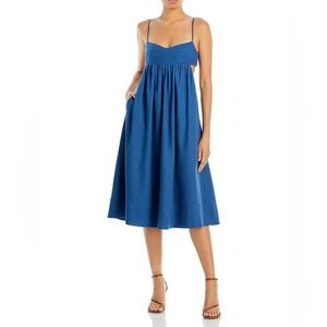 OPT Blue Linen Midi Dress